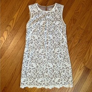 LOFT | White Lace Sheath Dress | Size 2